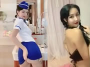 Chinesische Schlampe mit großen Brüsten neckt